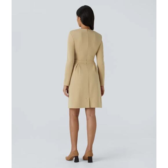 HALARA Slim Mini Work Dress in Pebble, Size Large - Picture 3 of 12